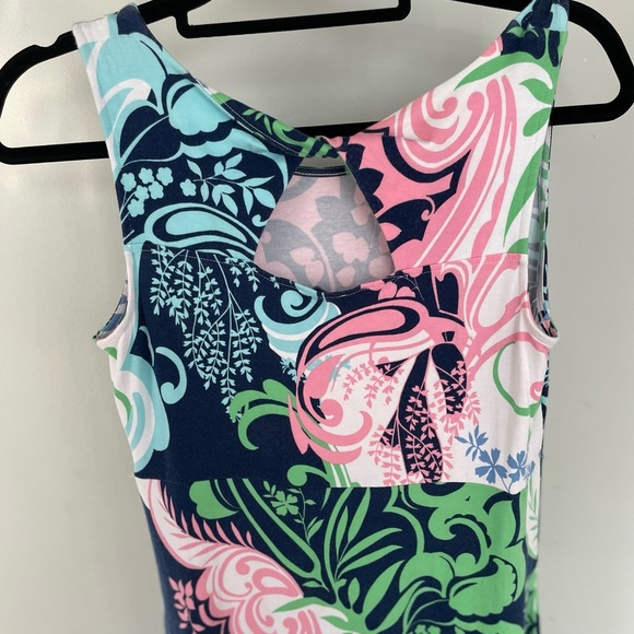 Talbots Multicolor Sleeveless Paisley Print Twist Back Maxi Dress, size small - Picture 5 of 11